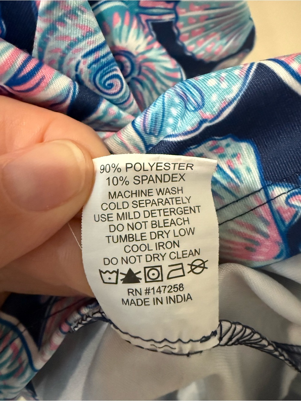 Simply Southern Navy Seashell Print Skort with Pastel Accents, medium. - Picture 5 of 5